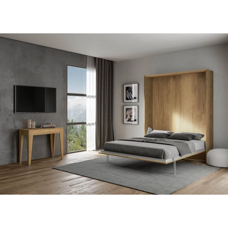 Letto a scomparsa 160 verticale Kentaro - Quercia Natura