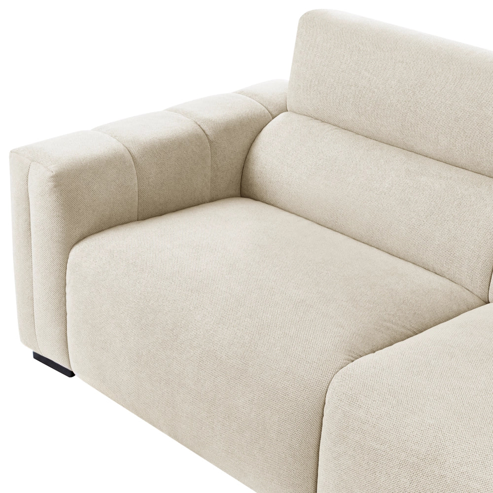 Divano moderno in tessuto a 3 posti in beige chiaro con cuscini Rivestimento resistente all'acqua morbido