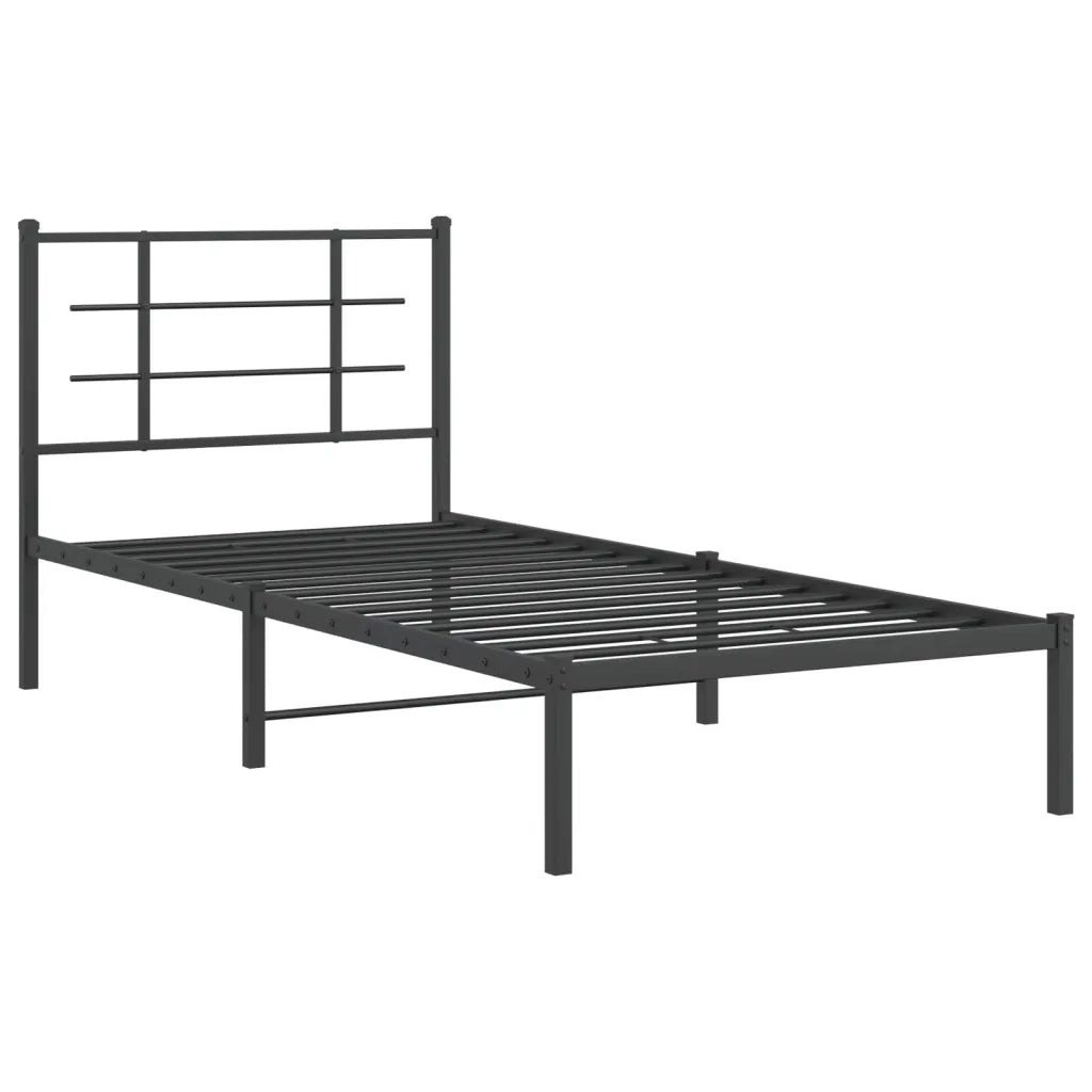 Giroletto con Testiera in Metallo Nero 90x190 cm 355553