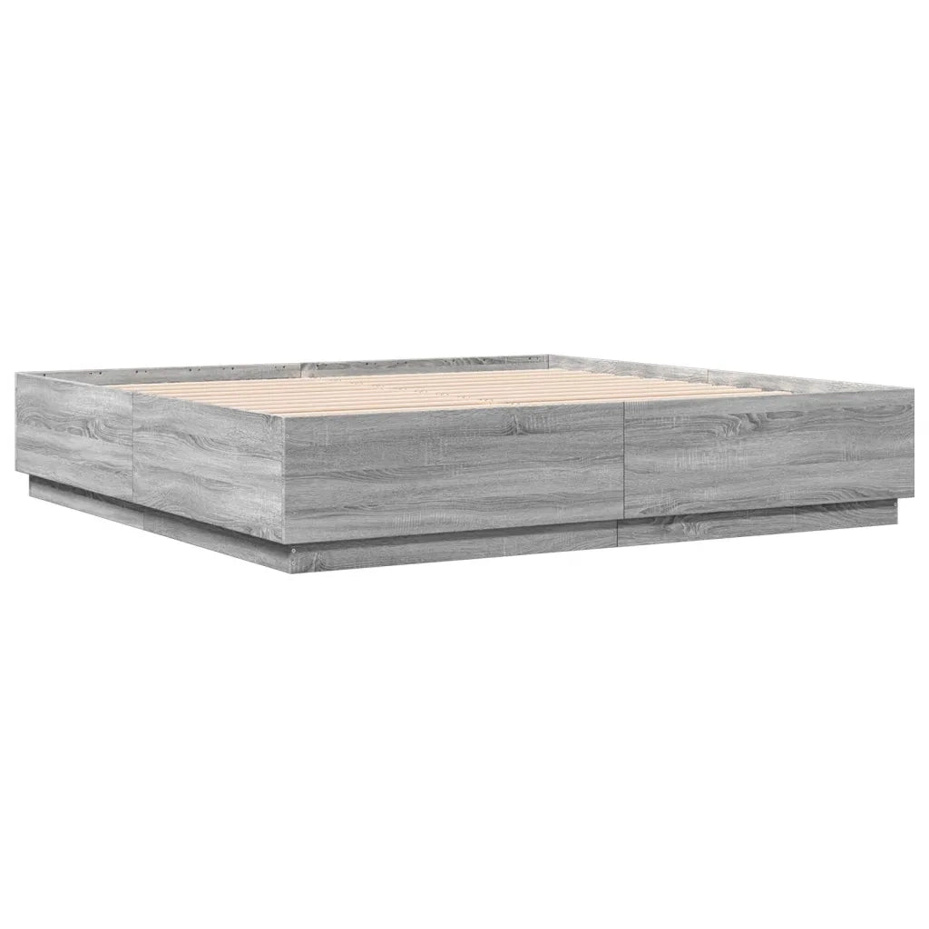 Giroletto Luci LED Grigio Sonoma 200x200 cm Legno Multistrato 3209588