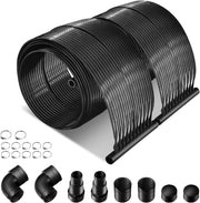 Riscaldatore Solare per Piscina, 2 PCS 500 x 75/600x75 cm Pannelli Solari in PE Resistente alle Intemperie e Assorbimento Efficiente, per 21500/25800 L Piscina Interrata e Fuori Terra (5m)
