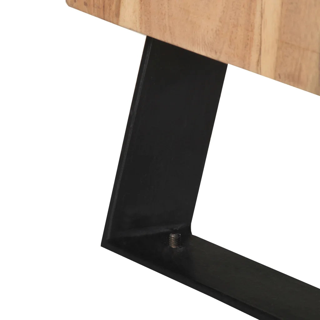 Comodino | Armadio da Notte | Mobiletto da notte 40x30x50 cm in Legno Massello di Acacia con Bordi Vivi