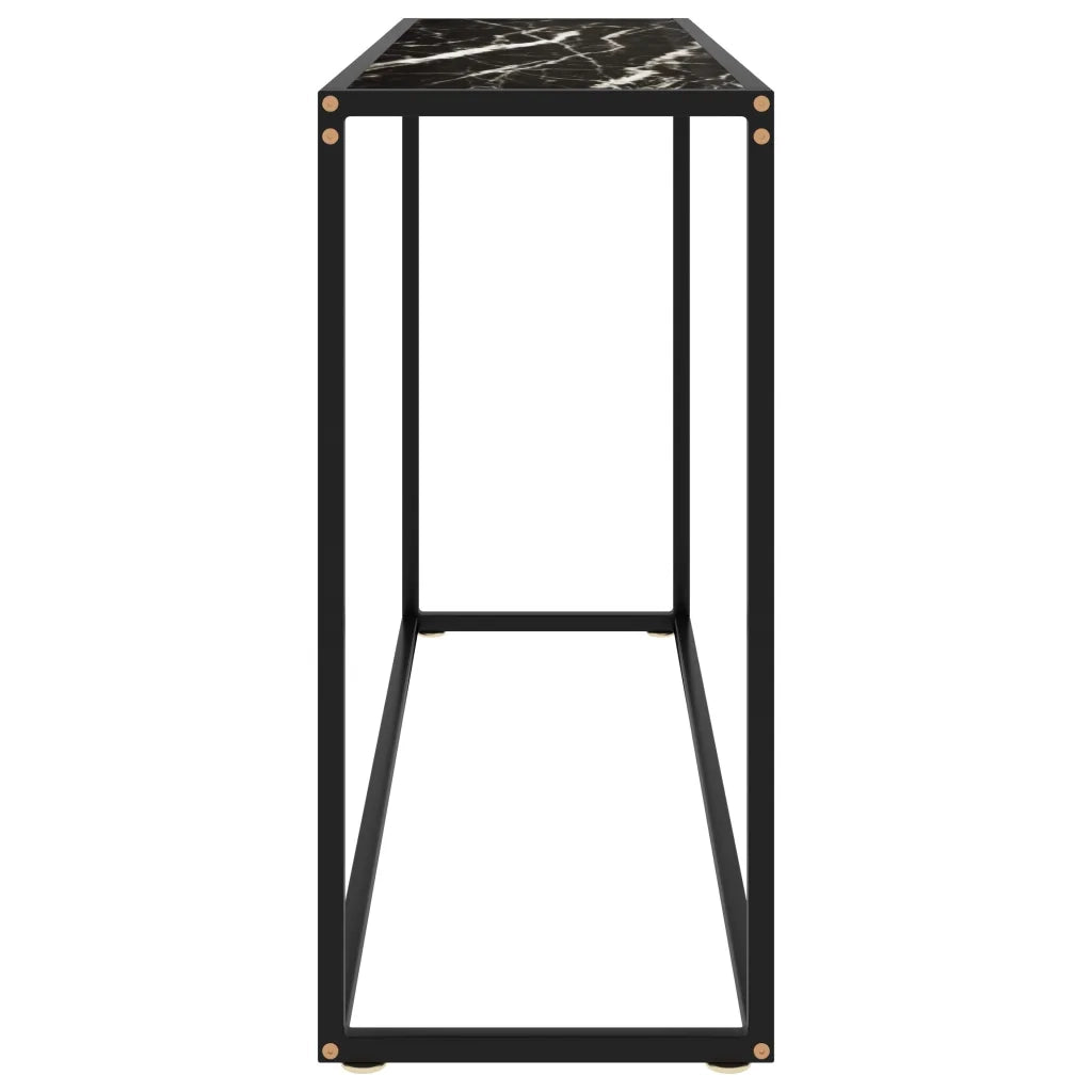 Tavolo Consolle Nero 120x35x75 cm in Vetro Temperato cod mxl 59560