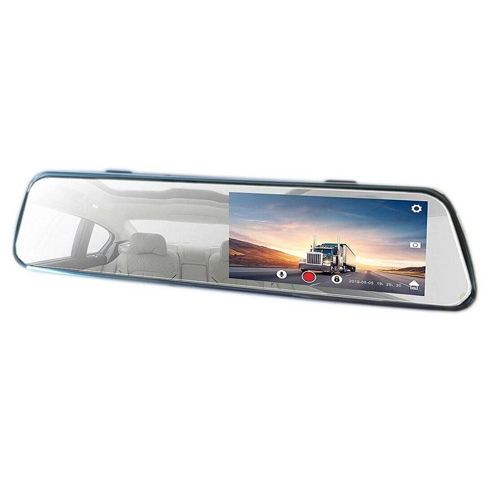 Trade Shop - Specchietto Retrovisore Touch Dvr 4.39" Full Hd Tf Camera Anteriore Posteriore -
