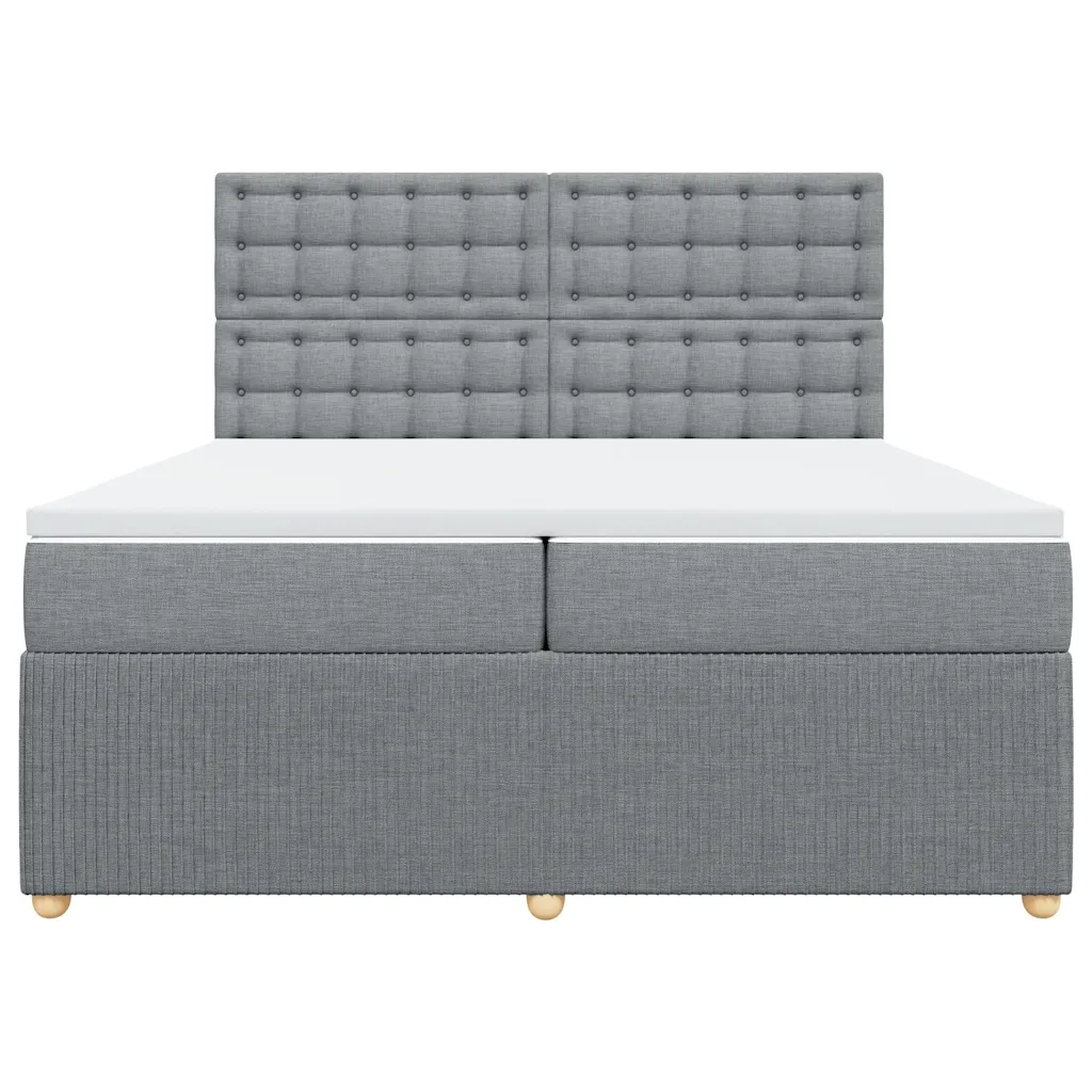 Giroletto a Molle con Materasso Grigio Chiaro 200x200cm Tessuto