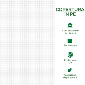 Serra da Giardino 180x90x90 cm Telaio in Acciaio Copertura in PE Rinforzato Bianco