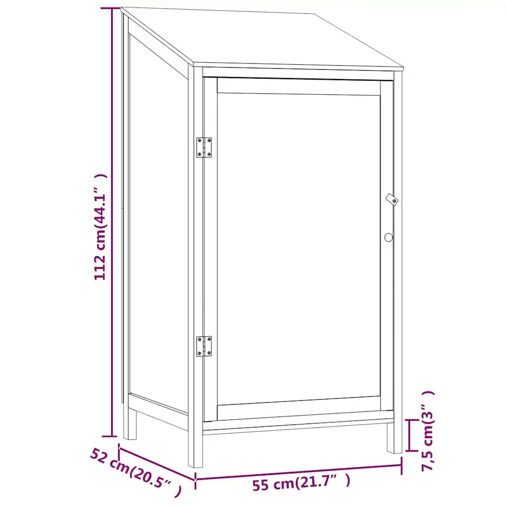 Capanno da Giardino 55x52x112 cm in Legno Massello di Abete CFW4968867