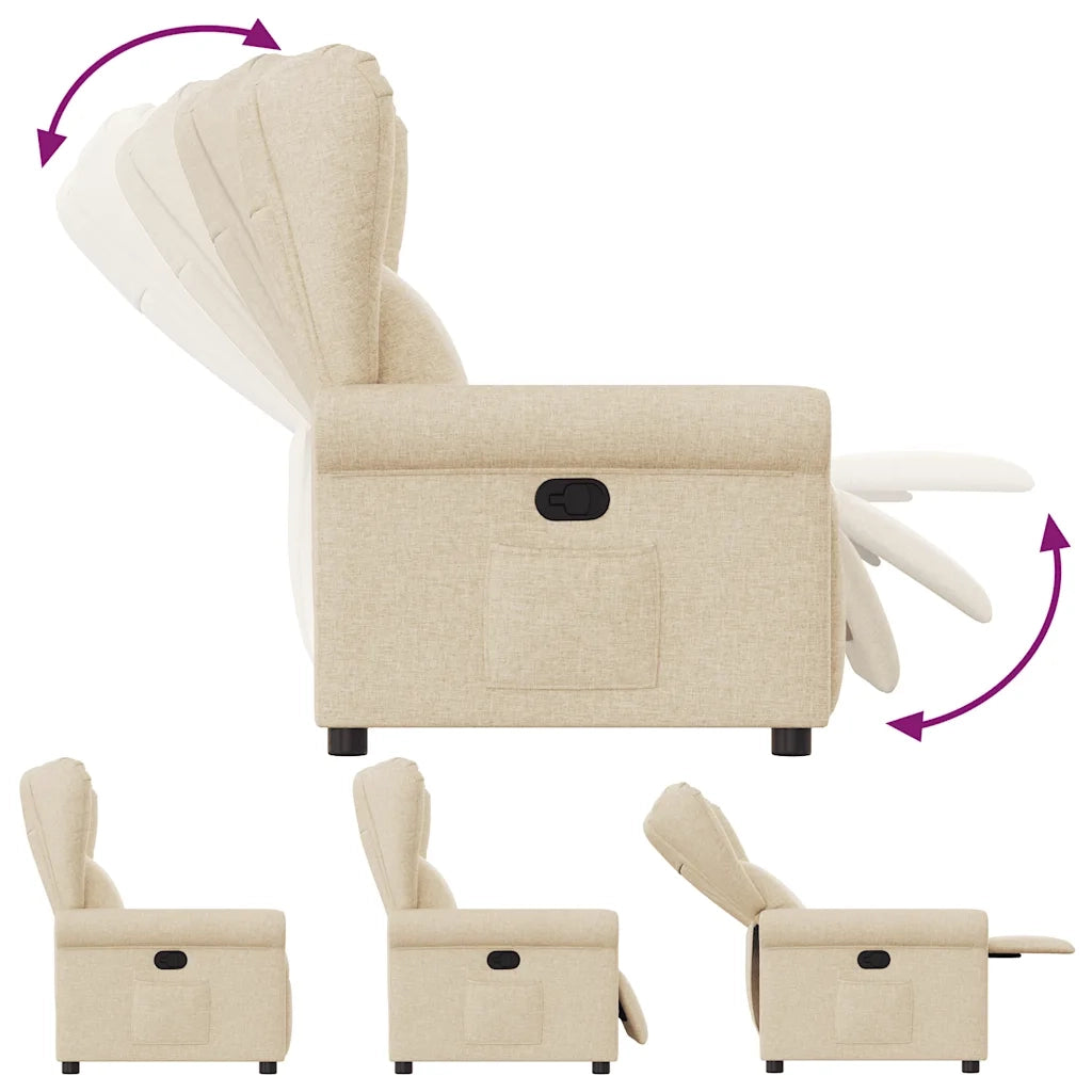Divano Sedia-Poltrona Reclinabile in Tessuto Crema 954993