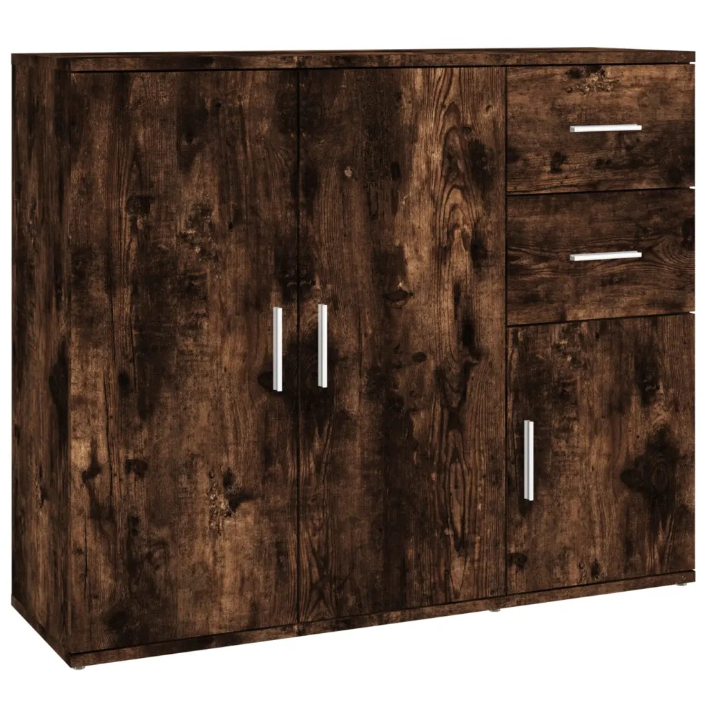 Credenza Rovere Fumo 91x29,5x75 cm in Legno Multistrato 823274