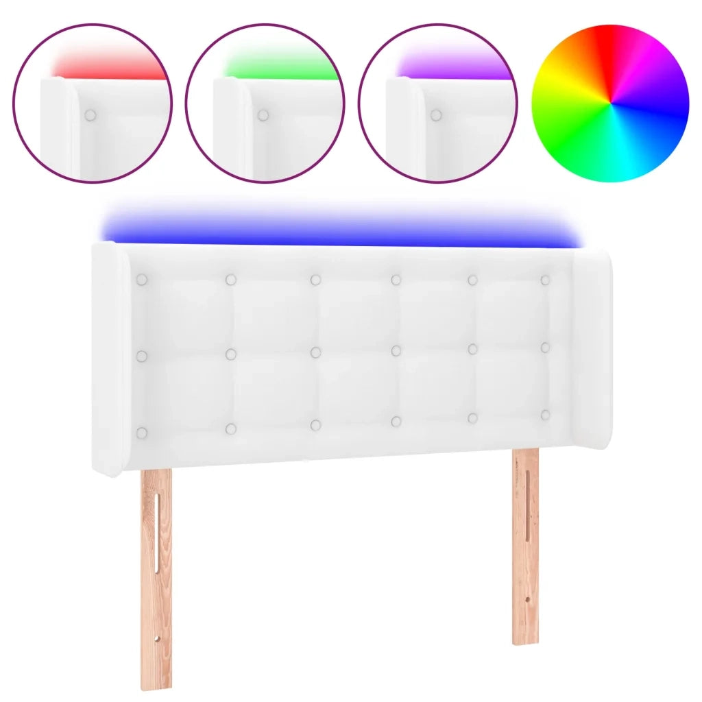 Testiera a LED Bianca 103x16x78/88 cm in Similpelle 3123321