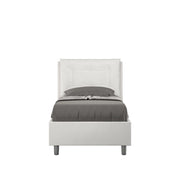 BS COM Letto singolo senza rete imbottito 80x210 similpelle bianco