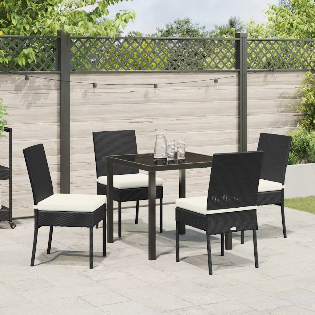 Set da Pranzo per Giardino 5 pcs Nero 3379206