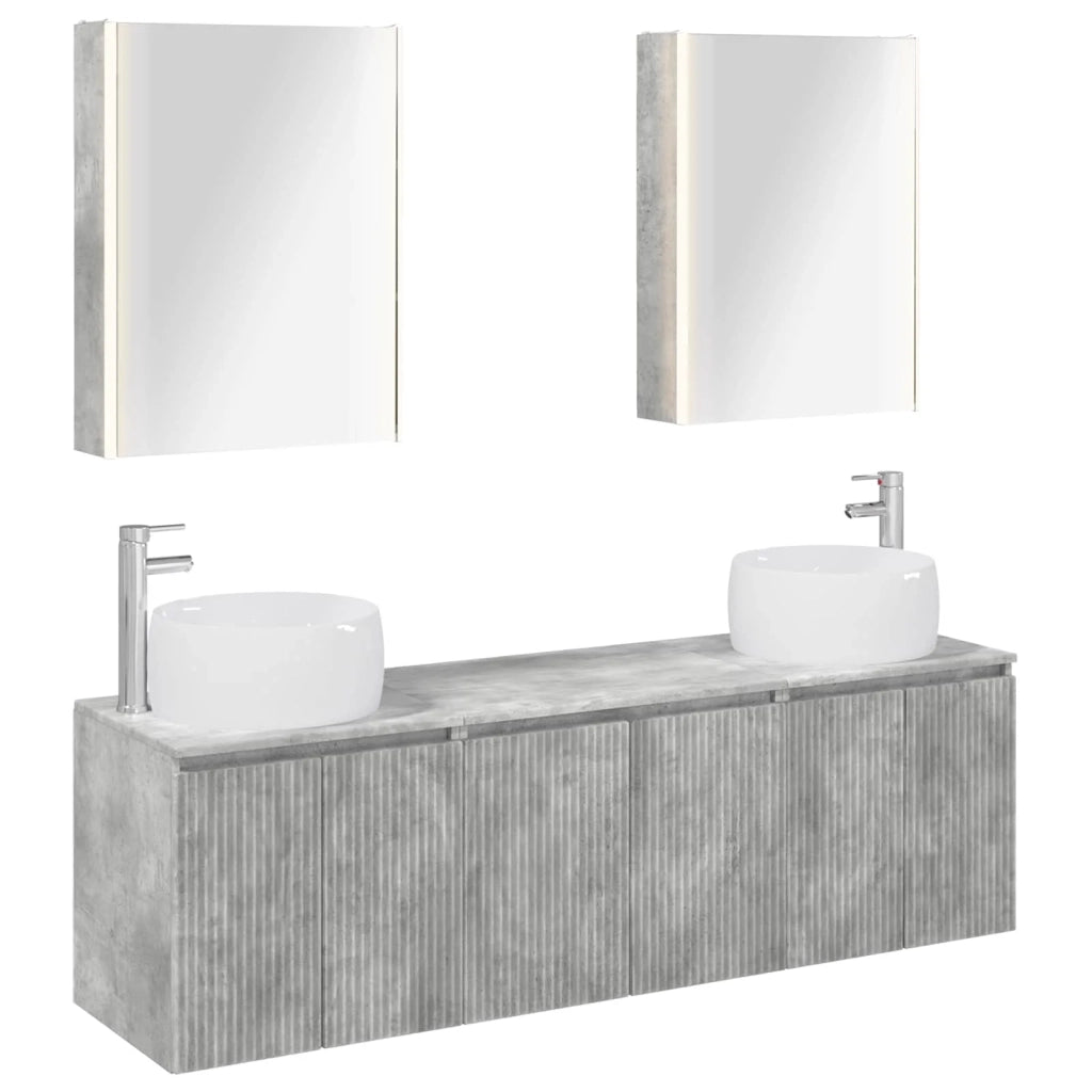 Set di Armadi da Bagno 5 pcs Grigio Cemento 3406530