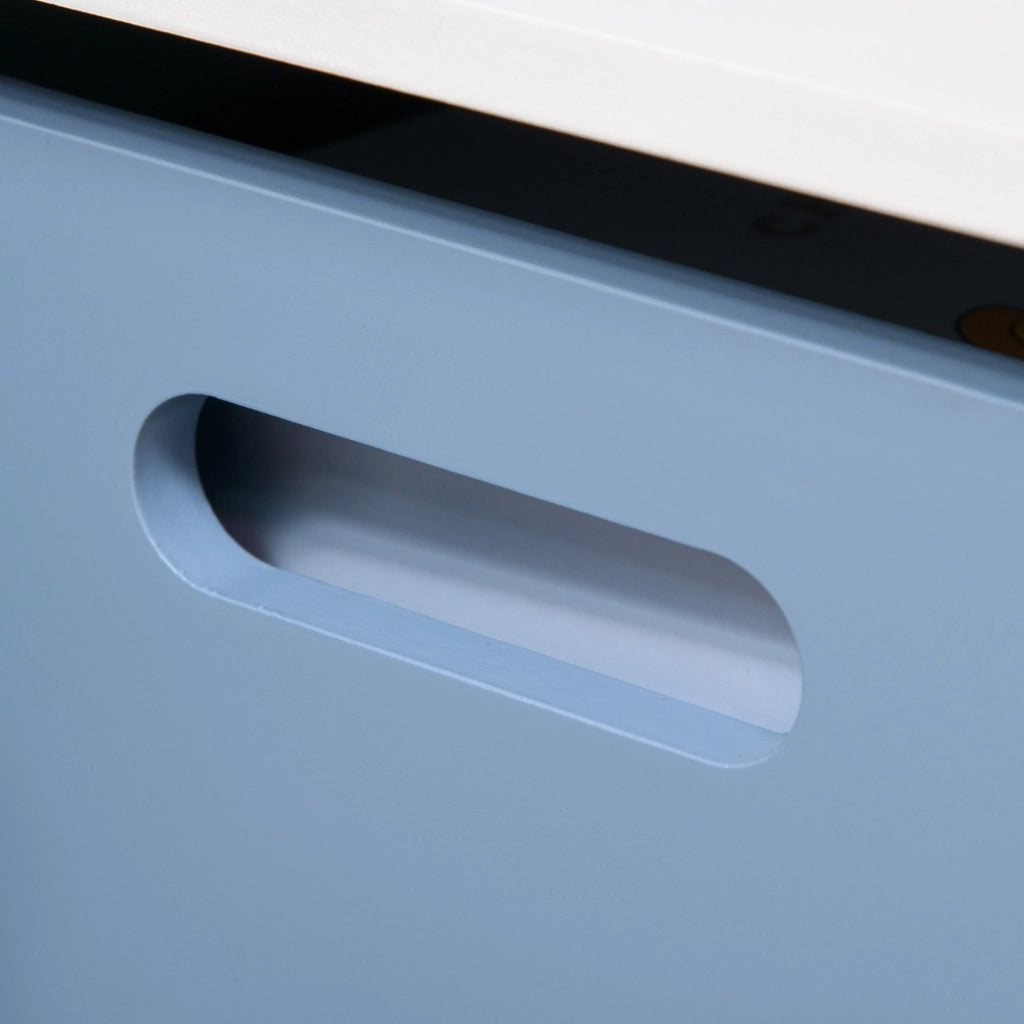 Cassapanca Baule Portagiochi in Legno ¨C zephmum ¨C Blu e Bianco 55x34x35.5 cm
