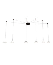 Lampadario a sospensione Arabella a Led in metallo e vetro soffiato bianco 3547-46-102 Fabas Luce