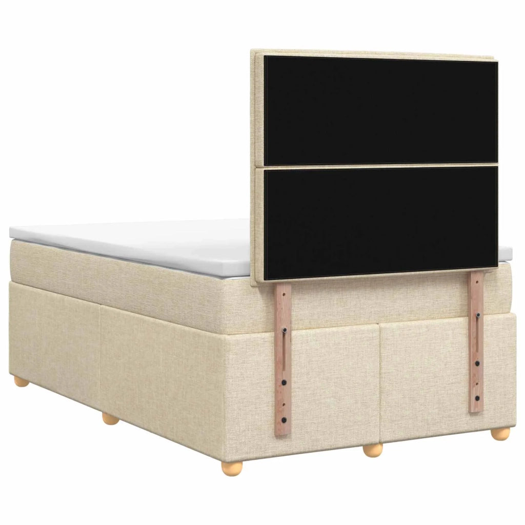 Letto box spring con materasso Crema 120 x 190 cm Tessuto 3453835