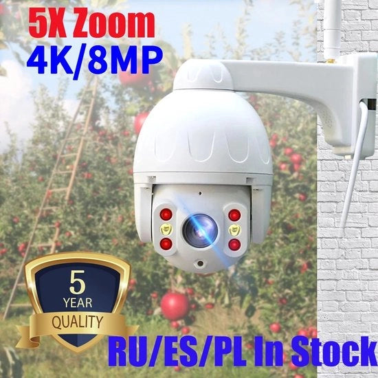 Camera esterna Wi-Fi - 8MP 4K Camera esterna Wi-Fi con zoom 5X