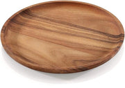 Banco di servizio in legno di acacia - tavolo di servizio - tavolo in legno - naturale - rotondo - 305 cm