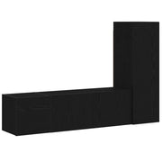 Set mobile TV 3 pz | Armadietto TV | Mobile Porta TV Rovere Nero 130,5 x 30 x 140 cm