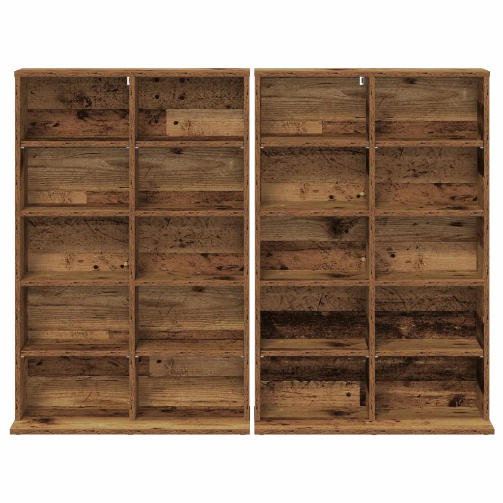 Mobile per CD 2 pz Legno antico 65 x 23,5 x 97,5 cm 8012687
