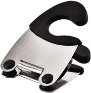 Manica di silicone, clip di applicazione, clip di applicazione funzionale, tappo di sicurezza in acciaio inossidabile, supporto per spatola portatile, accessori per gadget da cucina, forbice a fiamma (lunghezza: nero)