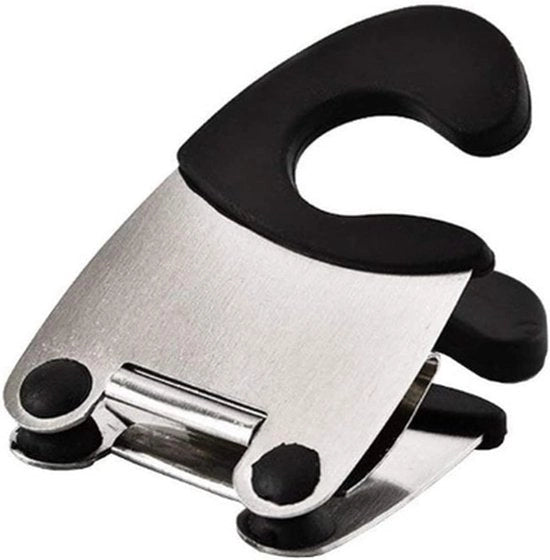 Manica di silicone, clip di applicazione, clip di applicazione funzionale, tappo di sicurezza in acciaio inossidabile, supporto per spatola portatile, accessori per gadget da cucina, forbice a fiamma (lunghezza: nero)
