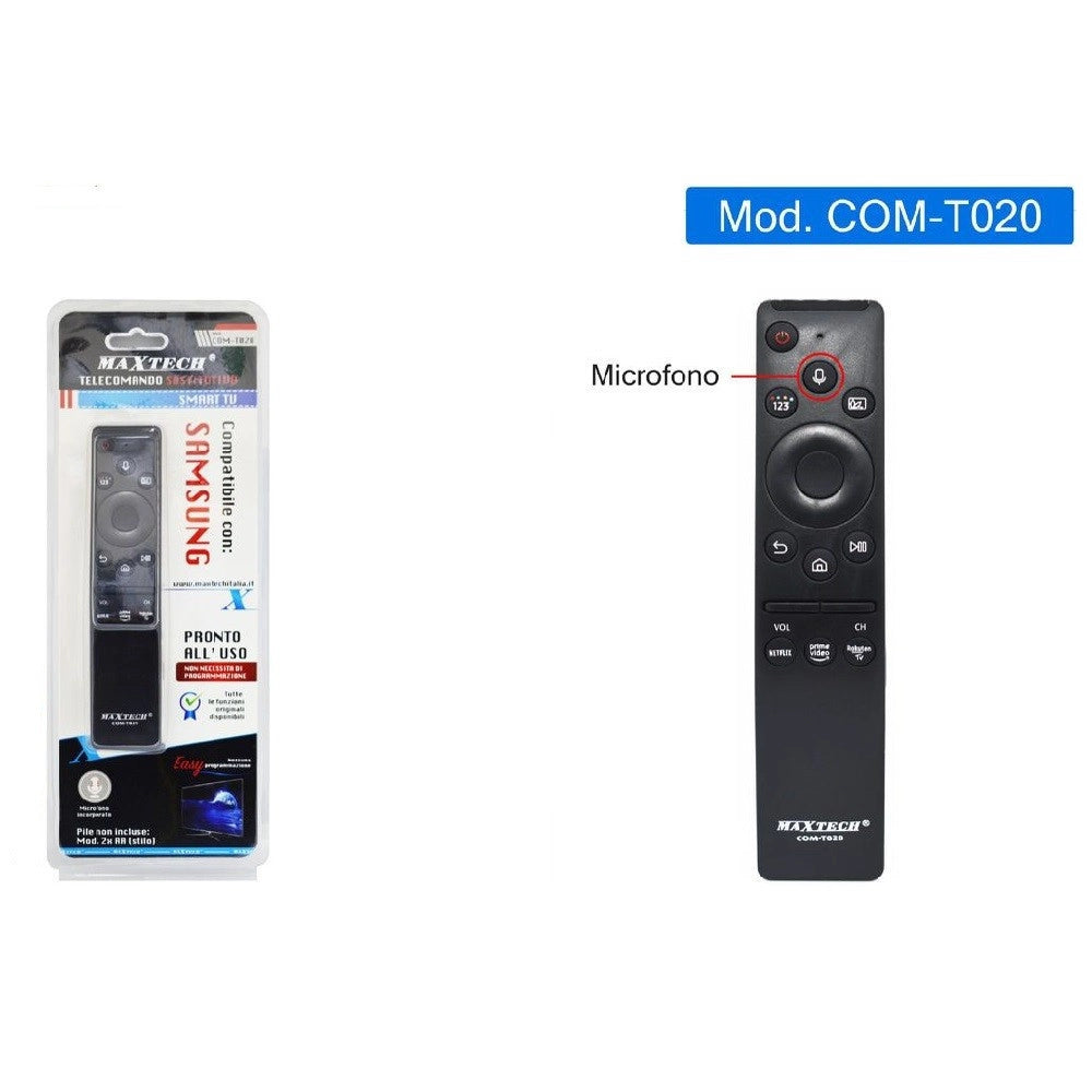 Trade Shop - Telecomando Compatibile Samsung Smart Tv Tasti Serie Tv Prime Video Microfono -