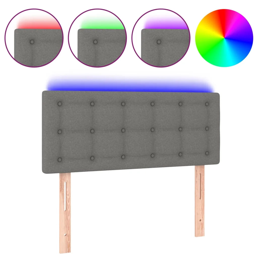 Testiera a LED Grigio Scuro 100x5x78/88 cm in Tessuto 3122037