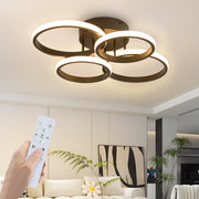 ZMH Lampada da soffitto plafoniera LED nera moderna 48W 55cm dimmerabile telecomando per camera letto cucina