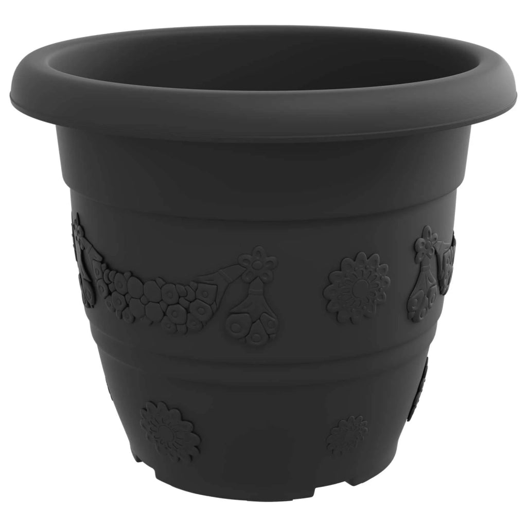 Fioriere | Cassetta per fiori | Vasi per Piante 24 pz Nero ? 34 x 28 cm Plastica