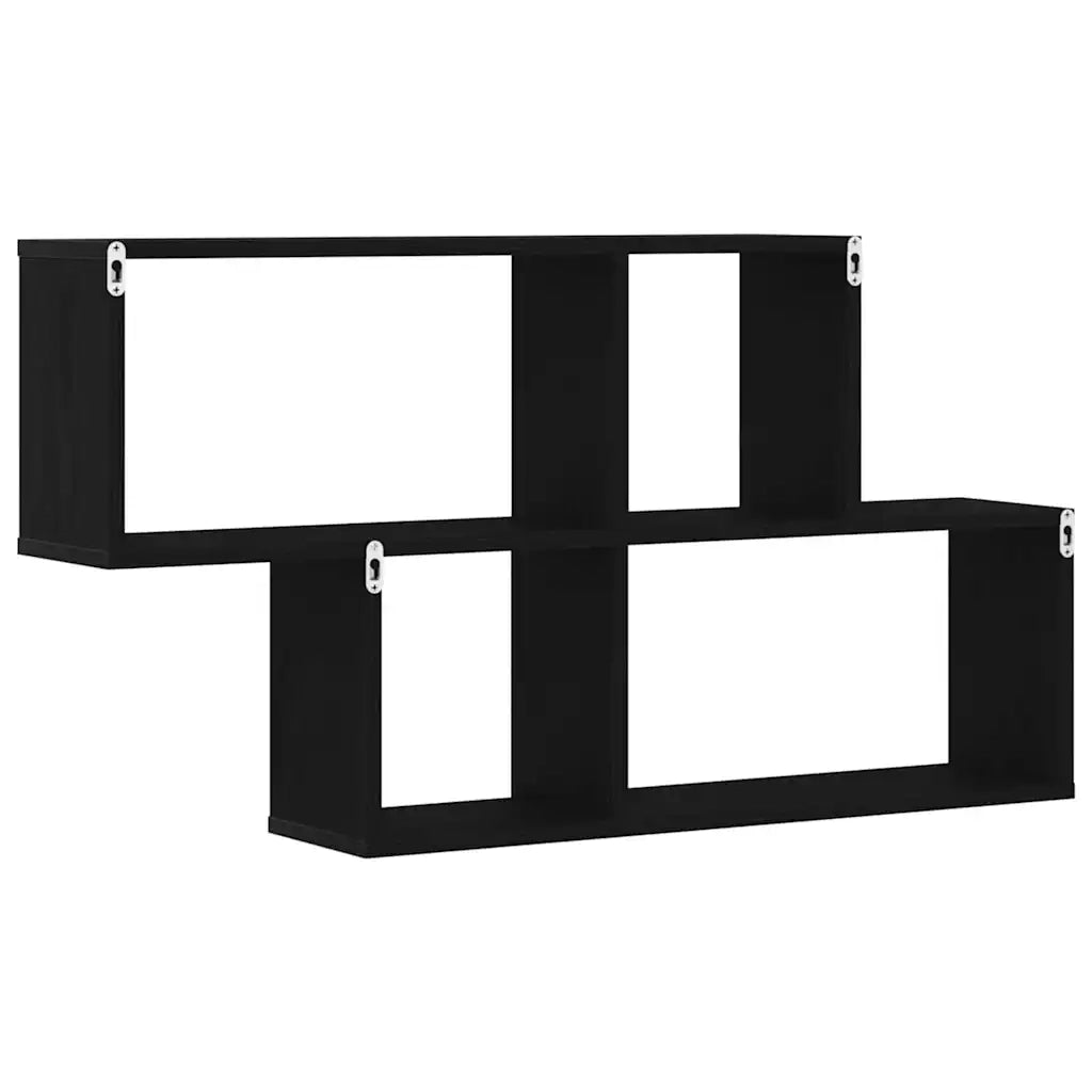Scaffale da parete A parete Rovere Nero 76 x 15 x 53 cm 862648