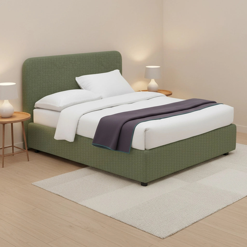 Wigan, Letto Matrimoniale Sfoderabile Made in Italy, Verde