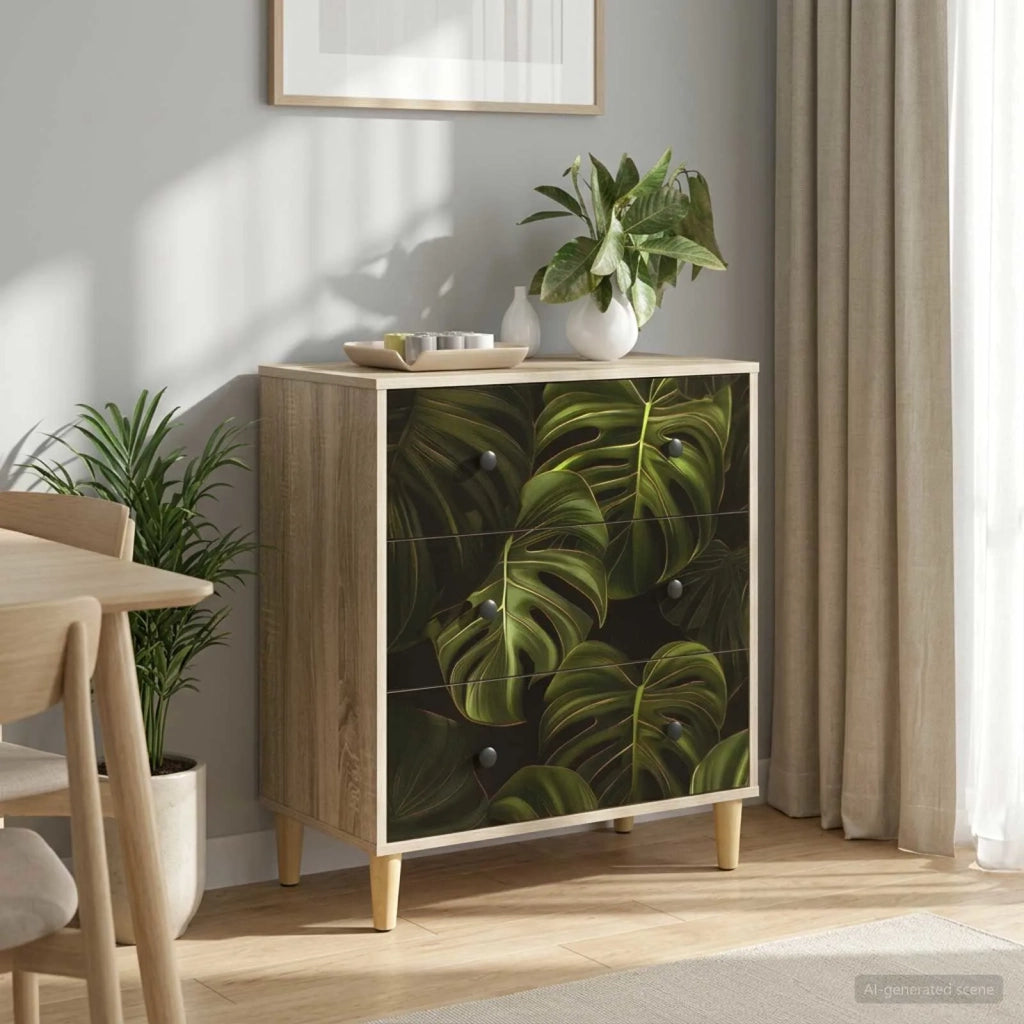 Cassettiera ELBURG Stampa foglia di palma 66 x 36,5 x 75 cm 8007353