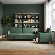 Set di Divani con Storage 2 pz Verde Mare Poliestere 3429257