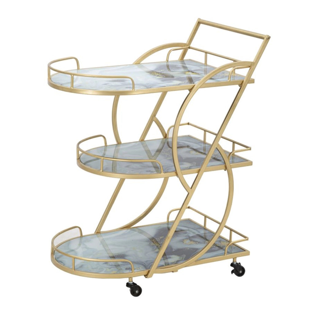 Carrello VKH2, Oro, Metallo, 71x45,5x84,5 cm