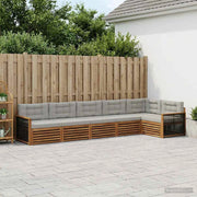 Set di divani da esterno 6 pz Naturale e Grigio Chiaro 3383414