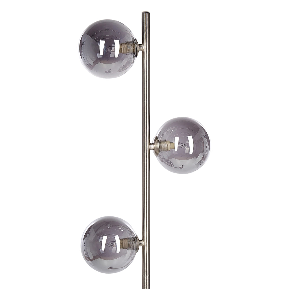 Lampada da terra in metallo con 3 luci metallo argento chiaro soggiorno camera da letto moderno contemporaneo