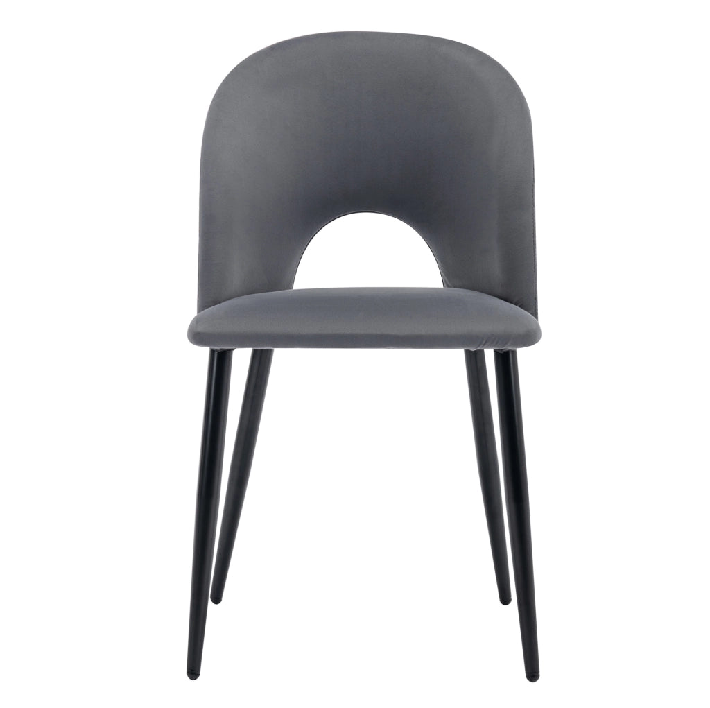 Sedia imbottita 47x44x84 cm con schienale; velluto e piedini regolabili grigio