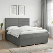 Letto box spring con materasso Grigio Scuro 200 x 200 cm 3454467