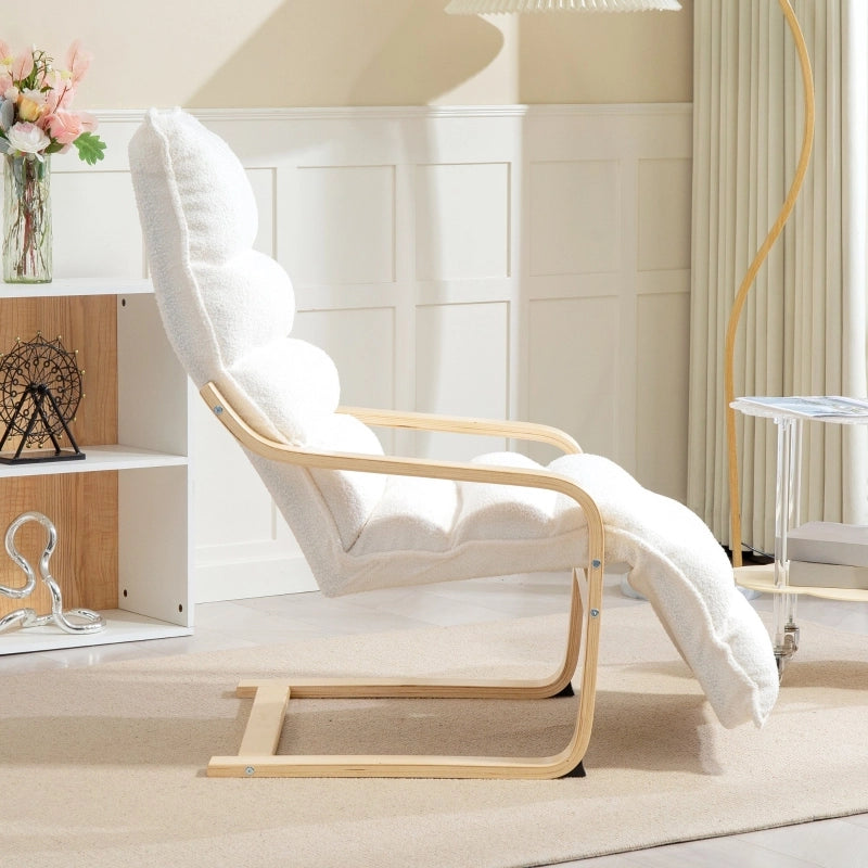 POLTRONA Relax con poggiapiedi regolabile 67x93-114x105 cm Bianco