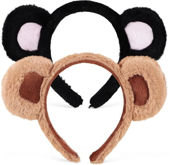 Benda per il viso in peluche per birra 2 pezzi benda per il viso per bambini benda per il viso con orecchie animali benda per il viso per festa benda per il viso con funzione di spazzola per il viso