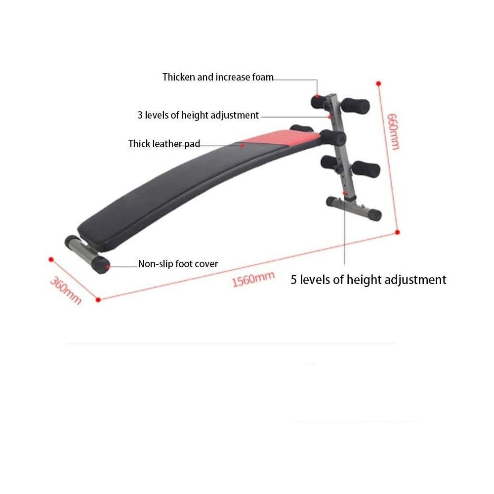Trade Shop - Panca Per Addominali Sollevamento Pesi Regolabile Sit Up Bench Esercizio Fisico -
