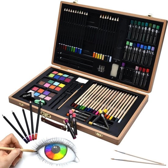 Cassetto di disegno per bambini - Scatola di disegno - Pastelli colorati - Matite
