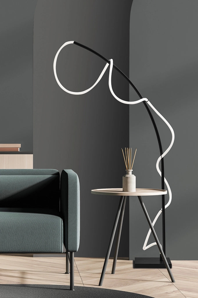 STRING Sospensione Orizzontale LED 50W 3000K Colore Nero Opaco - Design Moderno a 360 Gradi per Interni - Lampada in Metallo e Silicone - Rossini