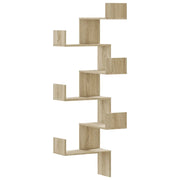 Scaffale Angolare a Muro | Mensola a parete Sonoma 45x45x147 cm Legno Multistrato