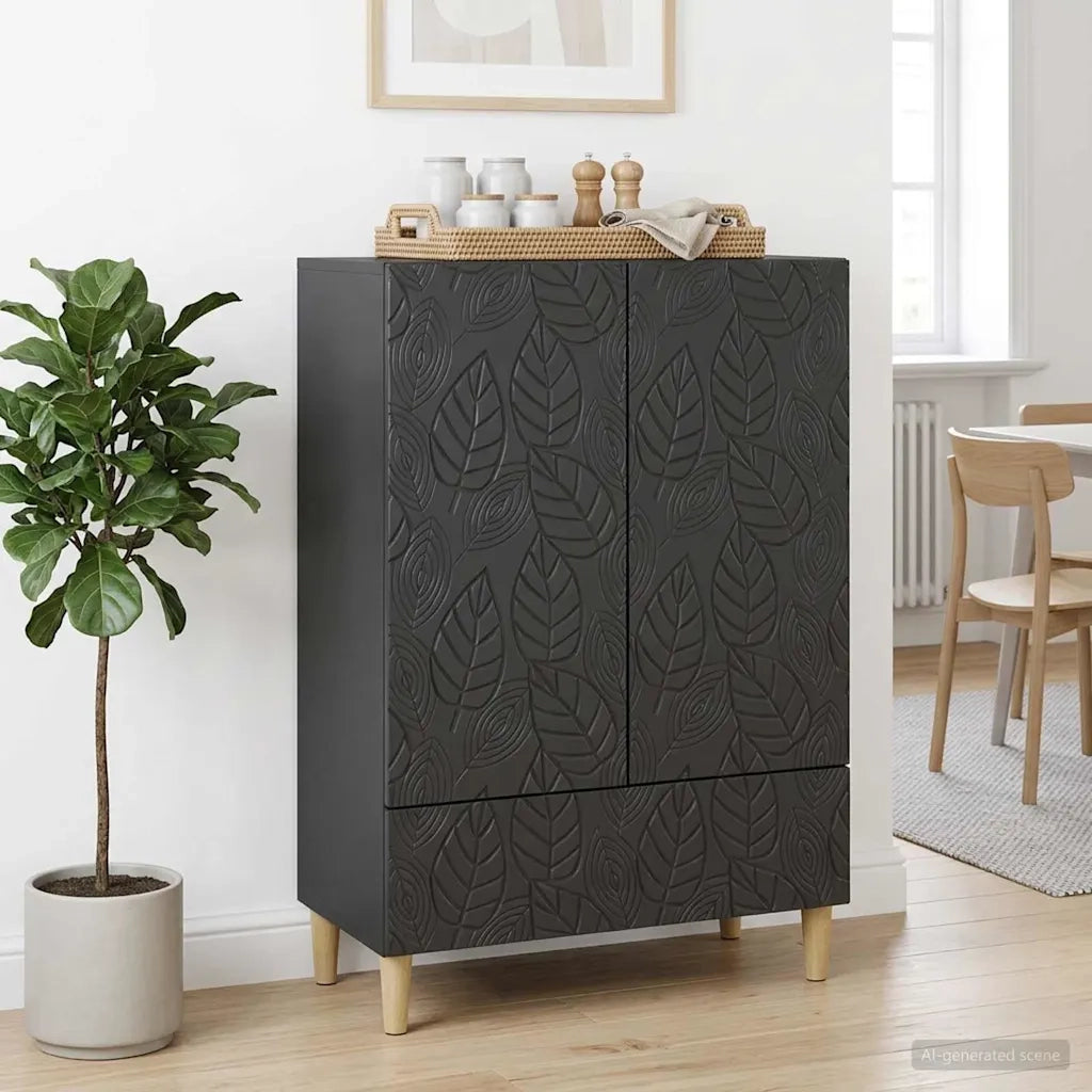 Credenza Nero 66 x 34,5 x 95 cm Legno ingegnerizzato 895126