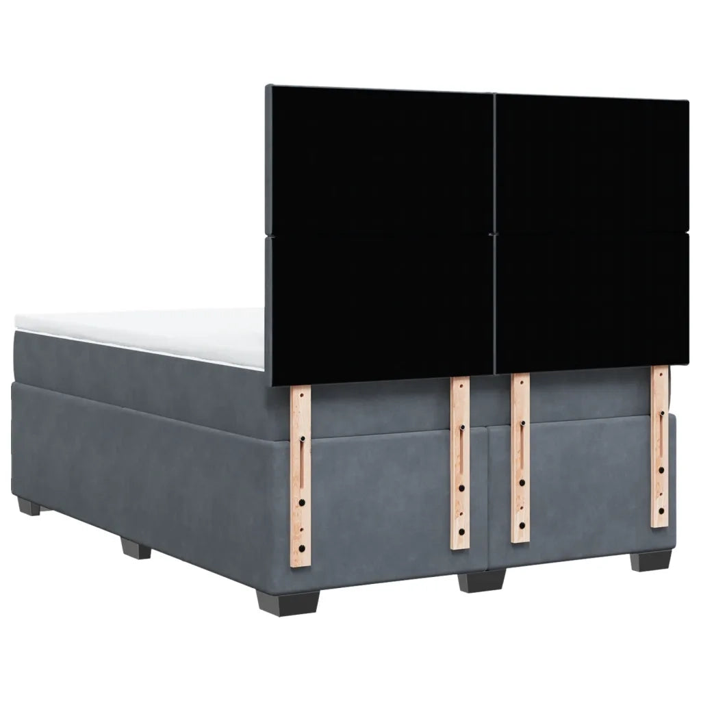 Giroletto a Molle con Materasso Grigio Scuro 140x190 cm Velluto 3290901