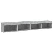 Mobile TV multimediale mensola TV credenza mobile TV per sala da pranzo soggiorno camera da letto con luci LED 2 pezzi 100 x 30 x 30 cm grigio 02_0028829