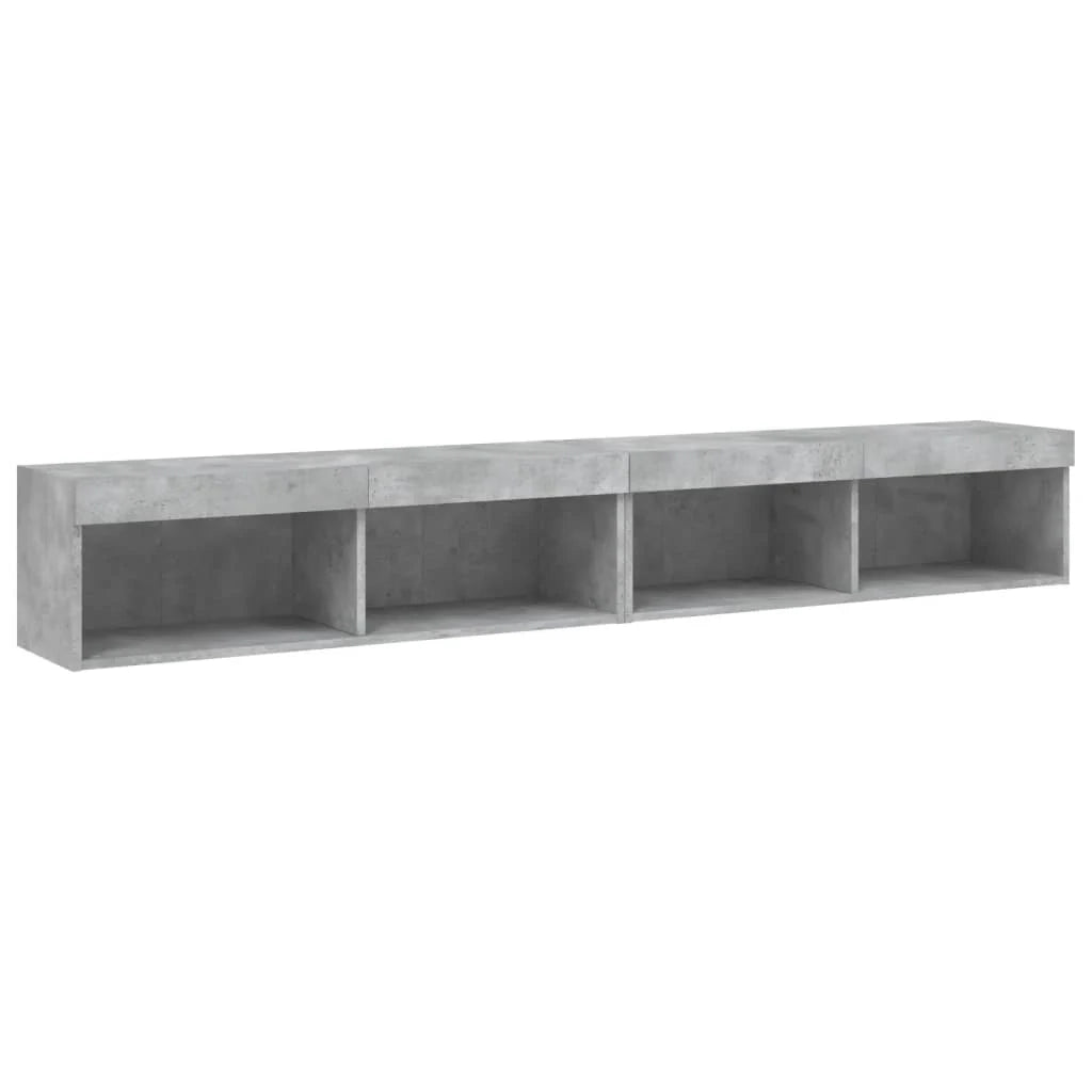 Mobile TV multimediale mensola TV credenza mobile TV per sala da pranzo soggiorno camera da letto con luci LED 2 pezzi 100 x 30 x 30 cm grigio 02_0028829