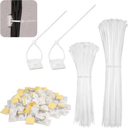Set di Cavi Binders Plus | Cavi Trattenitori | Autoadesivi | Resistente ai Raggi UV | 200 pezzi | Utilizzo Universale | Forte e Duraturo